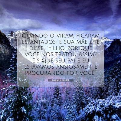 Picture 07 - Lucas 2:48 BSL - Quando o viram, ficaram espantados; e sua mãe - Bible Verse Picture