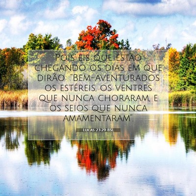 Picture 07 - Lucas 23:29 BSL - Pois eis que estão chegando os dias em que - Bible Verse Picture