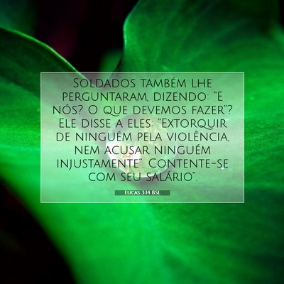 Picture 07 - Lucas 3:14 BSL - Soldados também lhe perguntaram, dizendo: “E - Bible Verse Picture