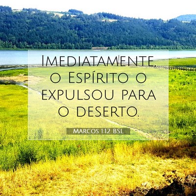 Picture 07 - Marcos 1:12 BSL - Imediatamente, o Espírito o expulsou para o - Bible Verse Picture