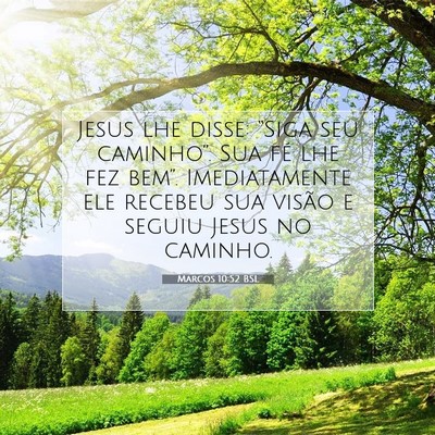 Picture 07 - Marcos 10:52 BSL - Jesus lhe disse: “Siga seu caminho”. Sua fé - Bible Verse Picture