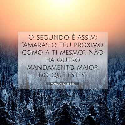 Picture 07 - Marcos 12:31 BSL - O segundo é assim: “Amarás o teu próximo - Bible Verse Picture