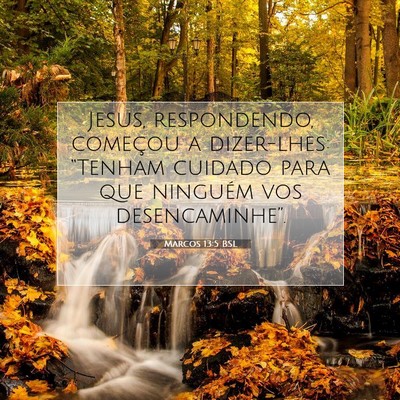 Picture 07 - Marcos 13:5 BSL - Jesus, respondendo, começou a dizer-lhes: - Bible Verse Picture