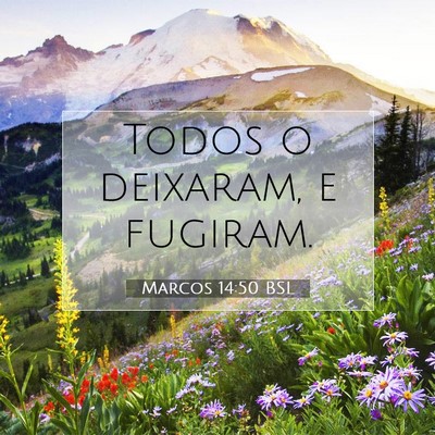 Picture 07 - Marcos 14:50 BSL - Todos o deixaram, e - Bible Verse Picture