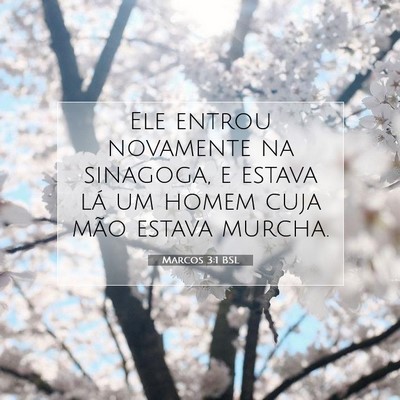 Picture 07 - Marcos 3:1 BSL - Ele entrou novamente na sinagoga, e estava lá um - Bible Verse Picture