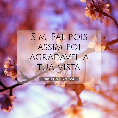 Picture 07 - Mateus 11:26 BSL - Sim, Pai, pois assim foi agradável à tua - Bible Verse Picture