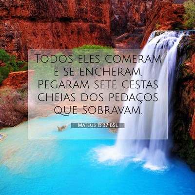Picture 07 - Mateus 15:37 BSL - Todos eles comeram e se encheram. Pegaram sete - Bible Verse Picture