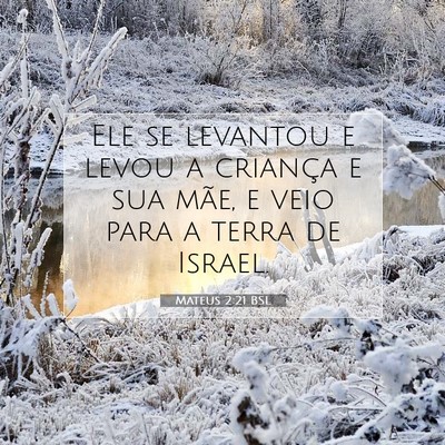 Picture 07 - Mateus 2:21 BSL - Ele se levantou e levou a criança e sua mãe, e - Bible Verse Picture