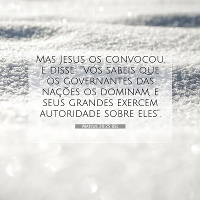 Picture 07 - Mateus 20:25 BSL - Mas Jesus os convocou, e disse: “Vós sabeis - Bible Verse Picture