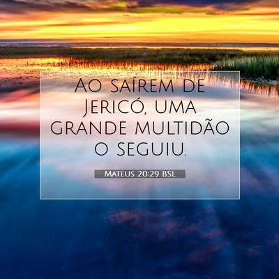 Picture 07 - Mateus 20:29 BSL - Ao saírem de Jericó, uma grande multidão o - Bible Verse Picture
