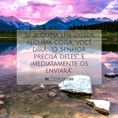 Picture 07 - Mateus 21:3 BSL - Se alguém lhe disser alguma coisa, você dirá: - Bible Verse Picture