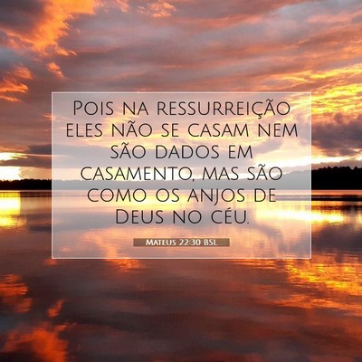 Picture 07 - Mateus 22:30 BSL - Pois na ressurreição eles não se casam nem - Bible Verse Picture
