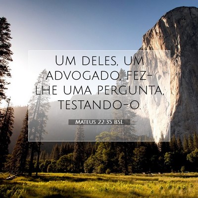 Picture 07 - Mateus 22:35 BSL - Um deles, um advogado, fez-lhe uma pergunta, - Bible Verse Picture