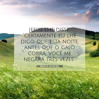 Picture 07 - Mateus 26:34 BSL - Jesus lhe disse: “Certamente eu lhe digo que - Bible Verse Picture