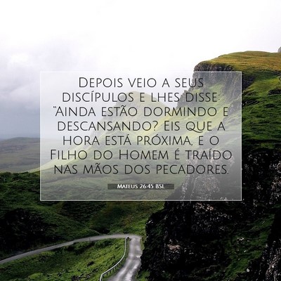 Picture 07 - Mateus 26:45 BSL - Depois veio a seus discípulos e lhes disse: - Bible Verse Picture