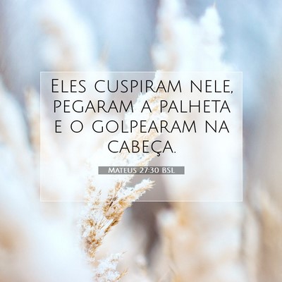 Picture 07 - Mateus 27:30 BSL - Eles cuspiram nele, pegaram a palheta e o - Bible Verse Picture