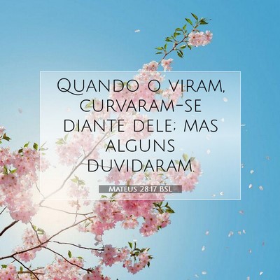 Picture 07 - Mateus 28:17 BSL - Quando o viram, curvaram-se diante dele; mas - Bible Verse Picture