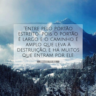 Picture 07 - Mateus 7:13 BSL - “Entre pelo portão estreito; pois o portão é - Bible Verse Picture