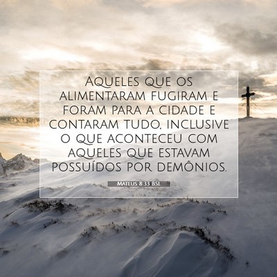 Picture 07 - Mateus 8:33 BSL - Aqueles que os alimentaram fugiram e foram para a - Bible Verse Picture
