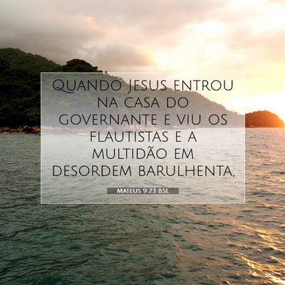 Picture 07 - Mateus 9:23 BSL - Quando Jesus entrou na casa do governante e viu - Bible Verse Picture