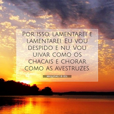 Picture 07 - Miquéias 1:8 BSL - Por isso, lamentarei e lamentarei. Eu vou despido - Bible Verse Picture