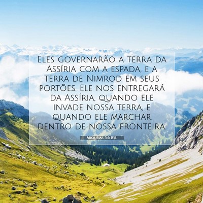 Picture 07 - Miquéias 5:6 BSL - Eles governarão a terra da Assíria com a - Bible Verse Picture
