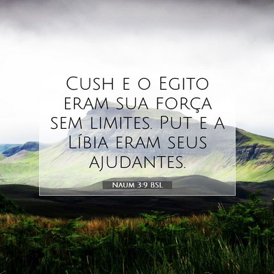 Picture 07 - Naum 3:9 BSL - Cush e o Egito eram sua força sem limites. Put e - Bible Verse Picture