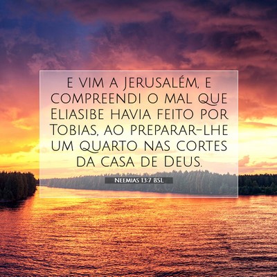 Picture 07 - Neemias 13:7 BSL - e vim a Jerusalém, e compreendi o mal que - Bible Verse Picture