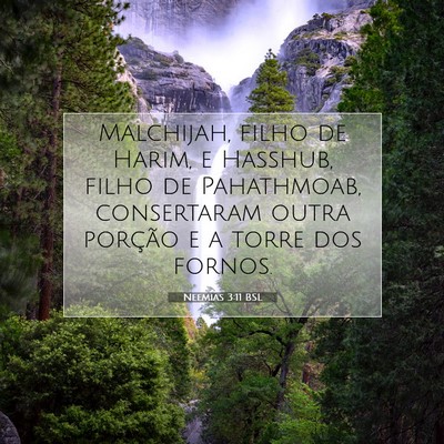 Picture 07 - Neemias 3:11 BSL - Malchijah, filho de Harim, e Hasshub, filho de - Bible Verse Picture