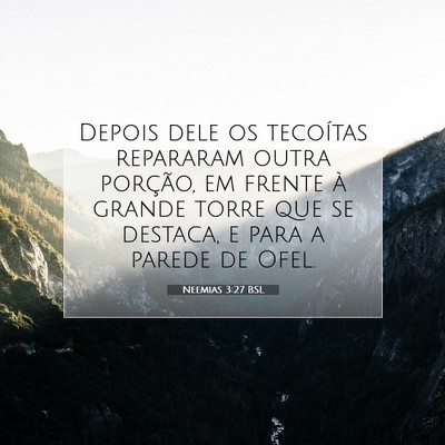 Picture 07 - Neemias 3:27 BSL - Depois dele os tecoítas repararam outra - Bible Verse Picture