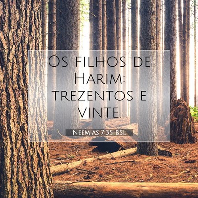 Picture 07 - Neemias 7:35 BSL - Os filhos de Harim: trezentos e - Bible Verse Picture