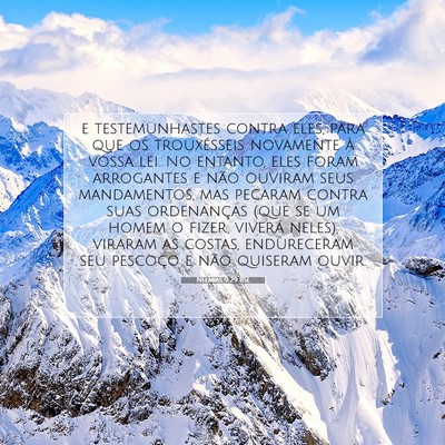 Picture 07 - Neemias 9:29 BSL - e testemunhastes contra eles, para que os - Bible Verse Picture