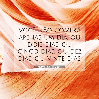 Picture 07 - Números 11:19 BSL - Você não comerá apenas um dia, ou dois dias, - Bible Verse Picture