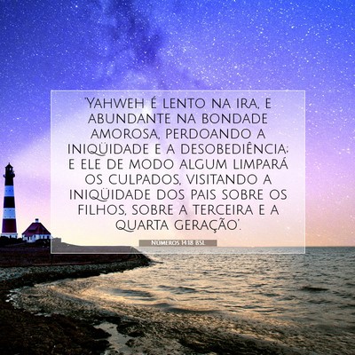 Picture 07 - Números 14:18 BSL - 'Yahweh é lento na ira, e abundante na bondade - Bible Verse Picture