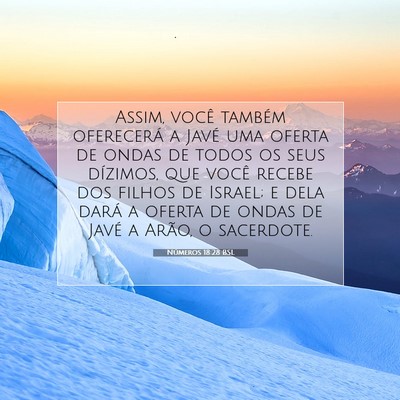 Picture 07 - Números 18:28 BSL - Assim, você também oferecerá a Javé uma - Bible Verse Picture