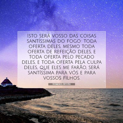 Picture 07 - Números 18:9 BSL - Isto será vosso das coisas santíssimas do fogo: - Bible Verse Picture