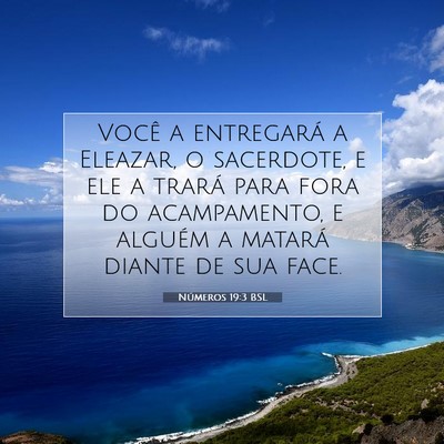 Picture 07 - Números 19:3 BSL - Você a entregará a Eleazar, o sacerdote, e ele - Bible Verse Picture