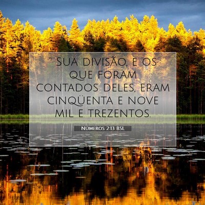 Picture 07 - Números 2:13 BSL - “ Sua divisão, e os que foram contados deles, - Bible Verse Picture