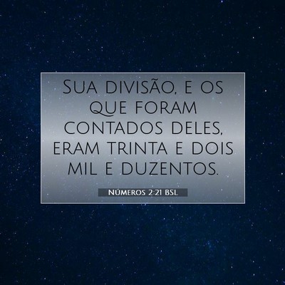 Picture 07 - Números 2:21 BSL - Sua divisão, e os que foram contados deles, eram - Bible Verse Picture