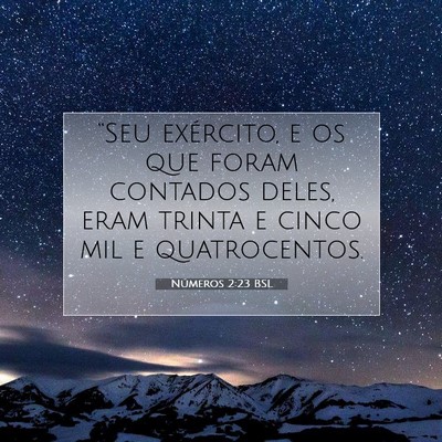 Picture 07 - Números 2:23 BSL - “Seu exército, e os que foram contados deles, - Bible Verse Picture