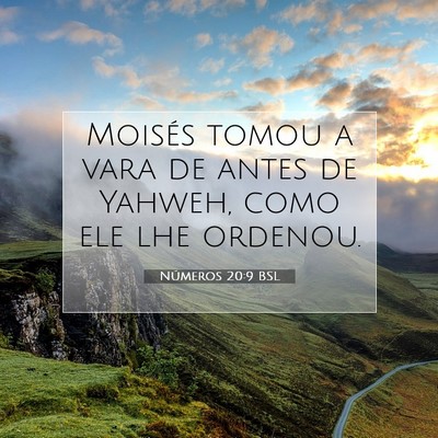 Picture 07 - Números 20:9 BSL - Moisés tomou a vara de antes de Yahweh, como ele - Bible Verse Picture