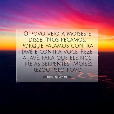 Picture 07 - Números 21:7 BSL - O povo veio a Moisés e disse: “Nós pecamos, - Bible Verse Picture