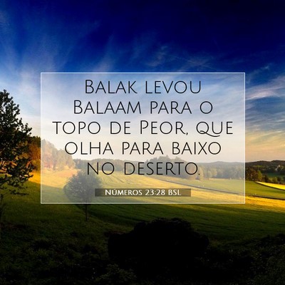 Picture 07 - Números 23:28 BSL - Balak levou Balaam para o topo de Peor, que olha - Bible Verse Picture