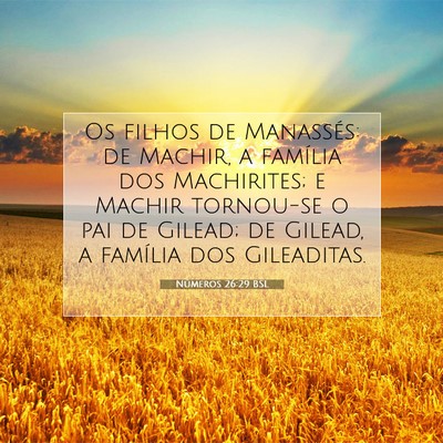 Picture 07 - Números 26:29 BSL - Os filhos de Manassés: de Machir, a família dos - Bible Verse Picture