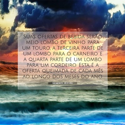 Picture 07 - Números 28:14 BSL - Suas ofertas de bebida serão meio lombo de vinho - Bible Verse Picture
