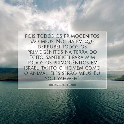 Picture 07 - Números 3:13 BSL - pois todos os primogênitos são meus. No dia em - Bible Verse Picture