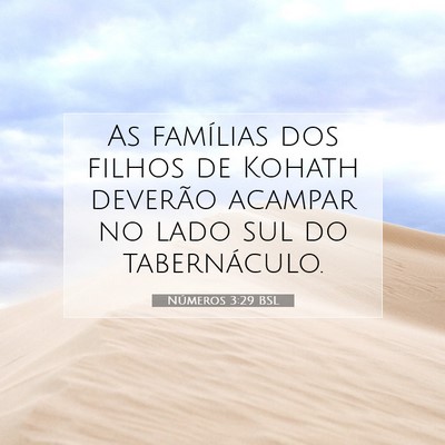 Picture 07 - Números 3:29 BSL - As famílias dos filhos de Kohath deverão - Bible Verse Picture