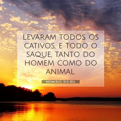 Picture 07 - Números 31:11 BSL - Levaram todos os cativos, e todo o saque, tanto - Bible Verse Picture