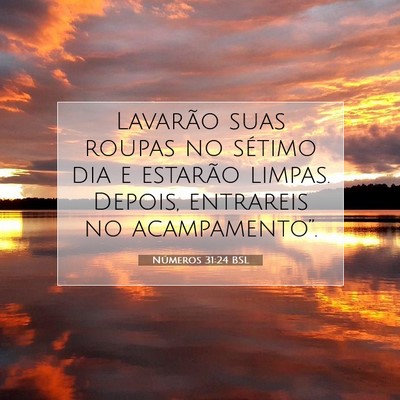 Picture 07 - Números 31:24 BSL - Lavarão suas roupas no sétimo dia e estarão - Bible Verse Picture