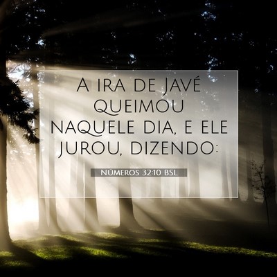 Picture 07 - Números 32:10 BSL - A ira de Javé queimou naquele dia, e ele jurou, - Bible Verse Picture